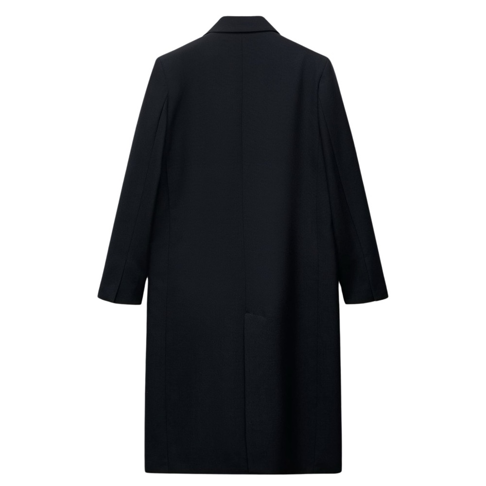 MINIMALIST WOOL BLEND COAT ZW COLLECTION - Picture 3 of 6